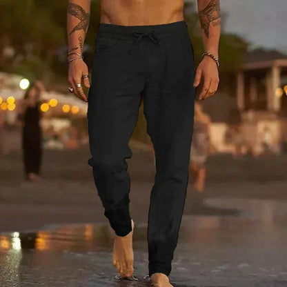 Men's Khaki Lightweight Trousers in Black