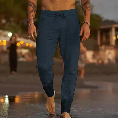 Men's Khaki Lightweight Trousers in Dark Blue