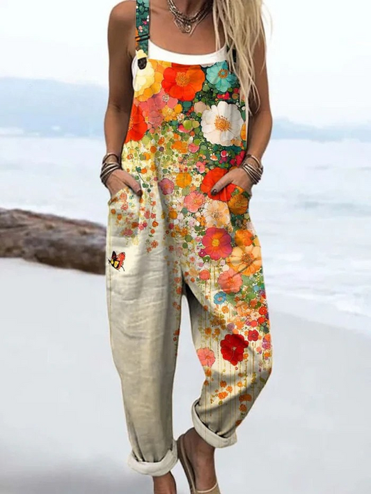 Women's Wide Leg Floral Jumpsuit