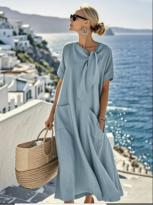 Women's Short Sleeve Boho Maxi Dress