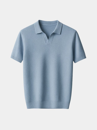 Men's Short Sleeve Polo Shirt in Pastel Blue
