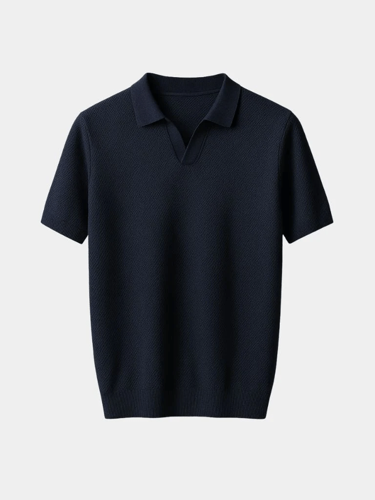 Men's Short Sleeve Polo Shirt in Dark Blue