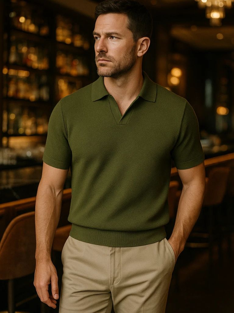 Men's Short Sleeve Polo Shirt in Jade Green