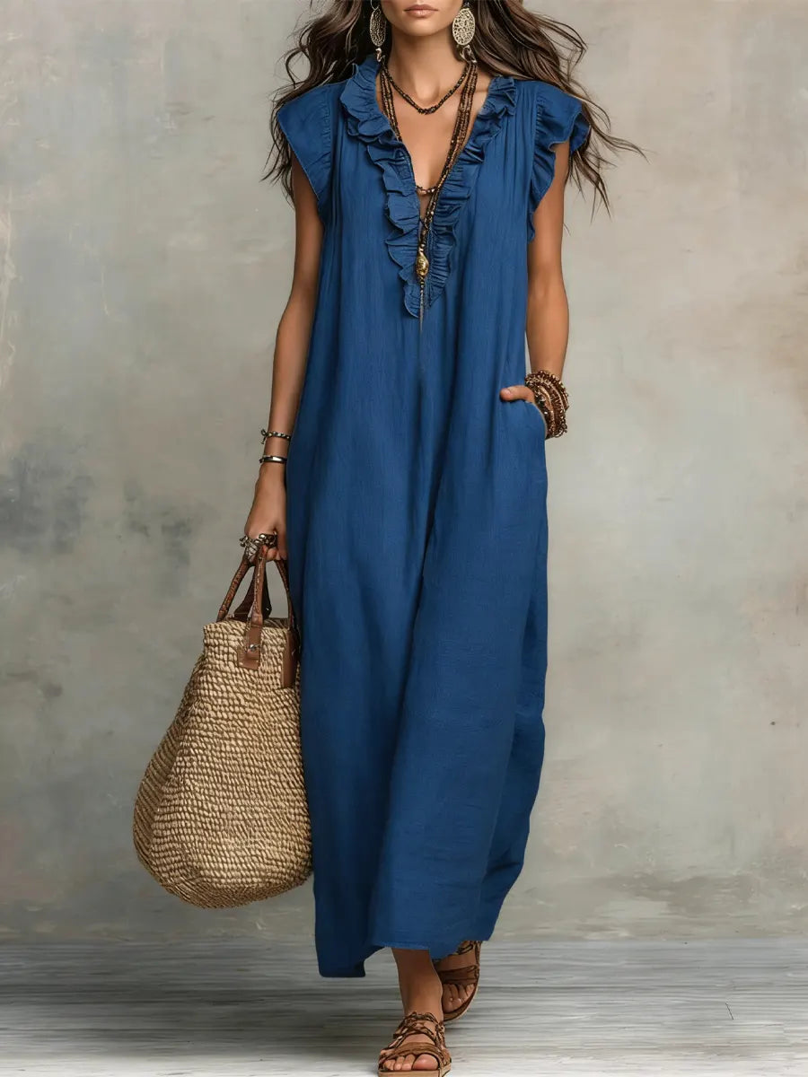 Women's Relaxed Fit Maxi Dress in Blue