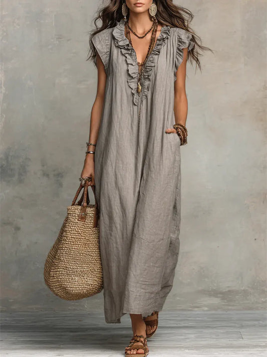 Women's Relaxed Fit Maxi Dress in Grey