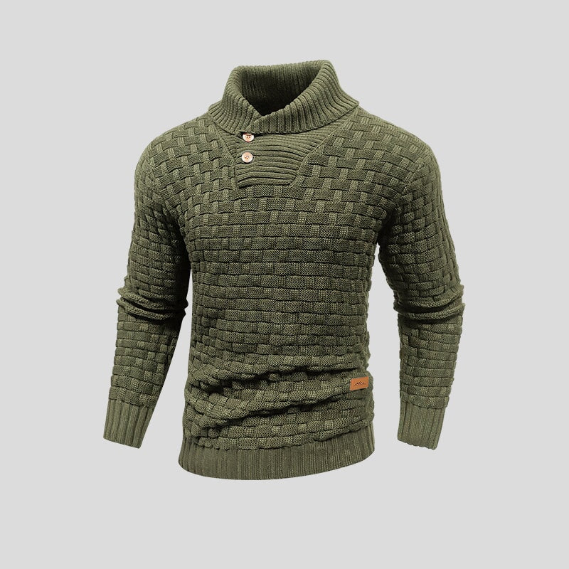 Men's Black Roll Neck Jumper