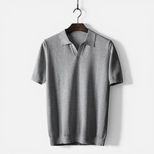 Men's Gray Slim Fit Polo Shirt in Gray