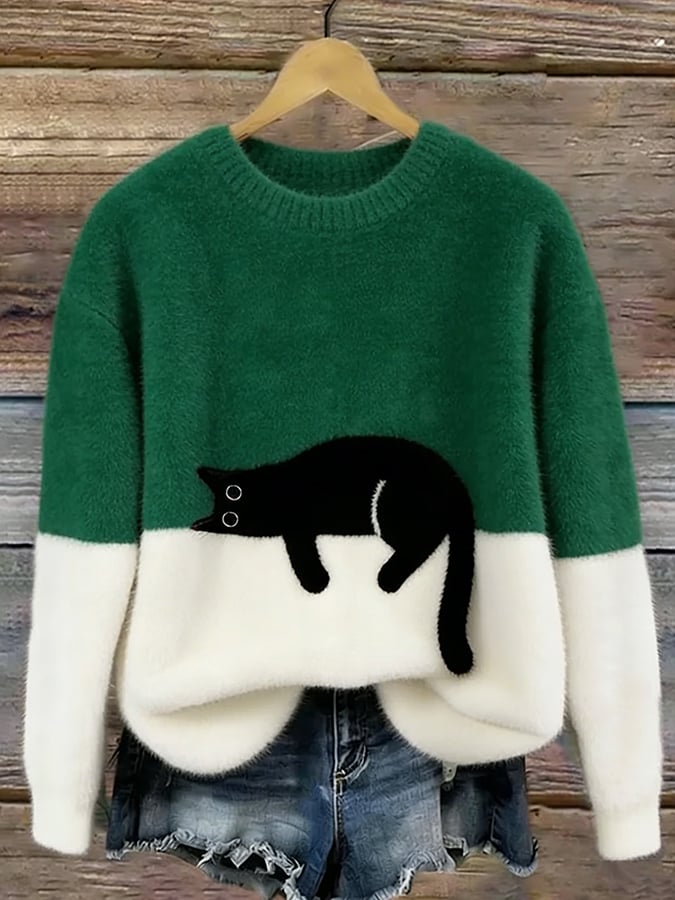 Women's Printed Knitted Draped Jumper view 6