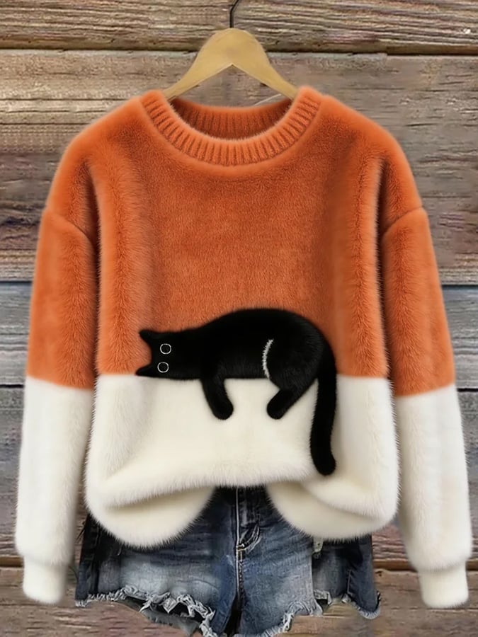 Women's Printed Knitted Draped Jumper