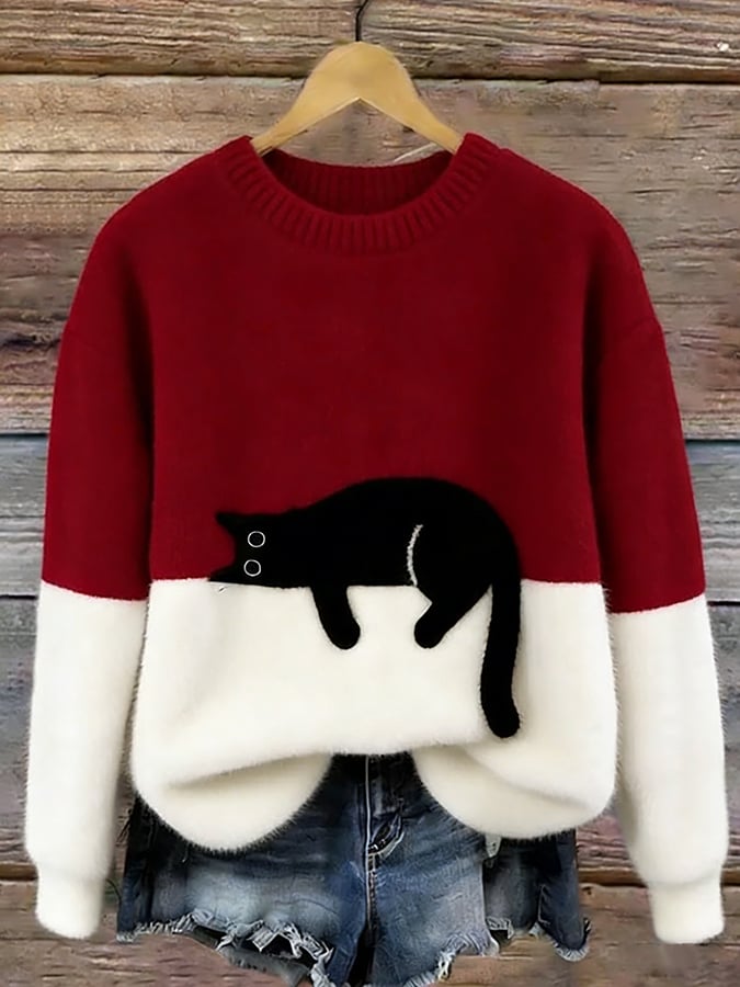 Women's Printed Knitted Draped Jumper view 4