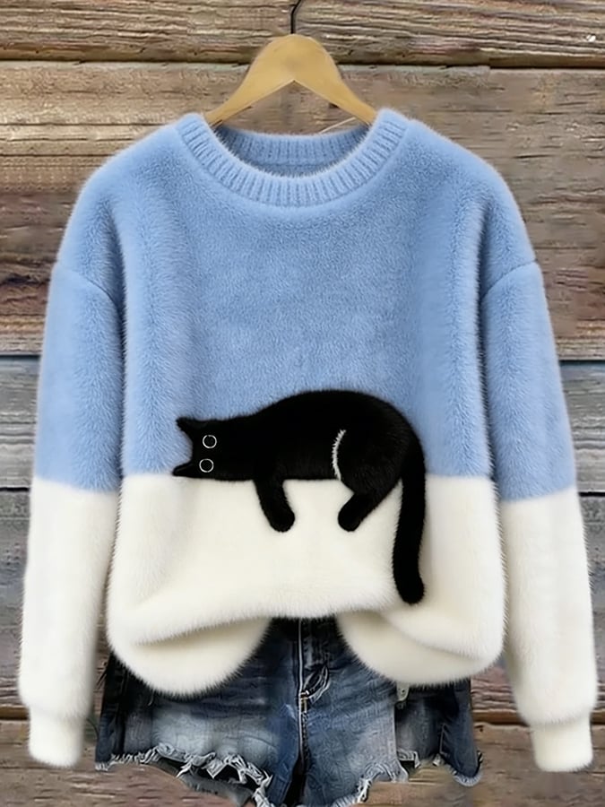 Women's Printed Knitted Draped Jumper view 8