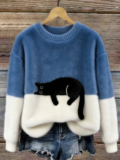 Women's Printed Knitted Draped Jumper view 7