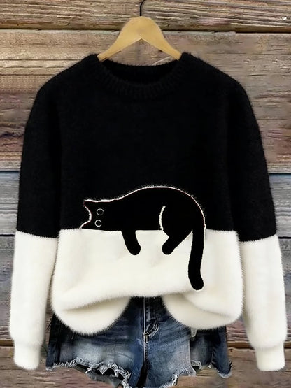 Women's Printed Knitted Draped Jumper view 3
