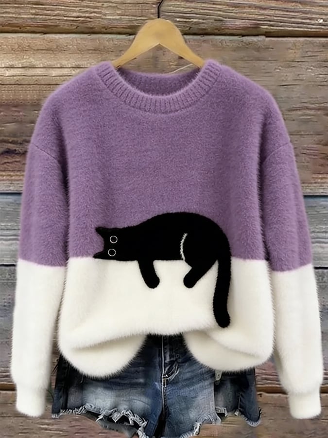 Women's Printed Knitted Draped Jumper view 10
