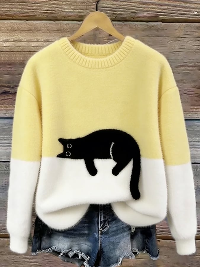 Women's Printed Knitted Draped Jumper view 5