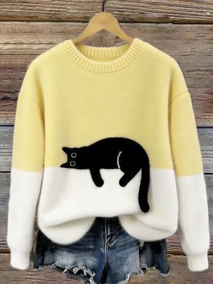 Women's Printed Knitted Draped Jumper view 5