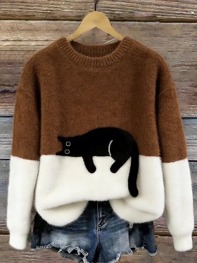 Women's Printed Knitted Draped Jumper view 9
