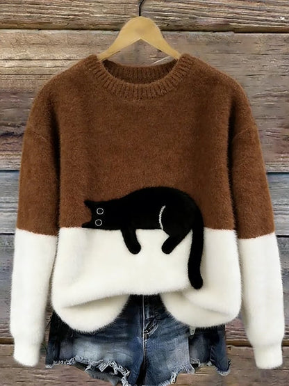Women's Printed Knitted Draped Jumper view 9