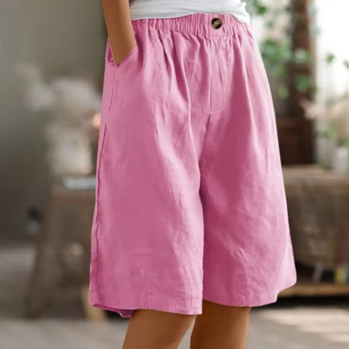 Women's Elastic Waist Comfort Shorts in Pink