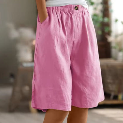 Women's Elastic Waist Comfort Shorts in Pink