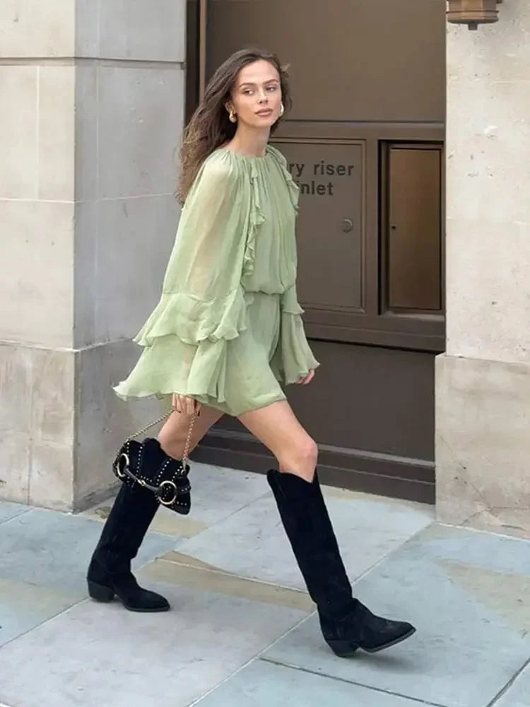 Women's Long Sleeve Party Mini Dress