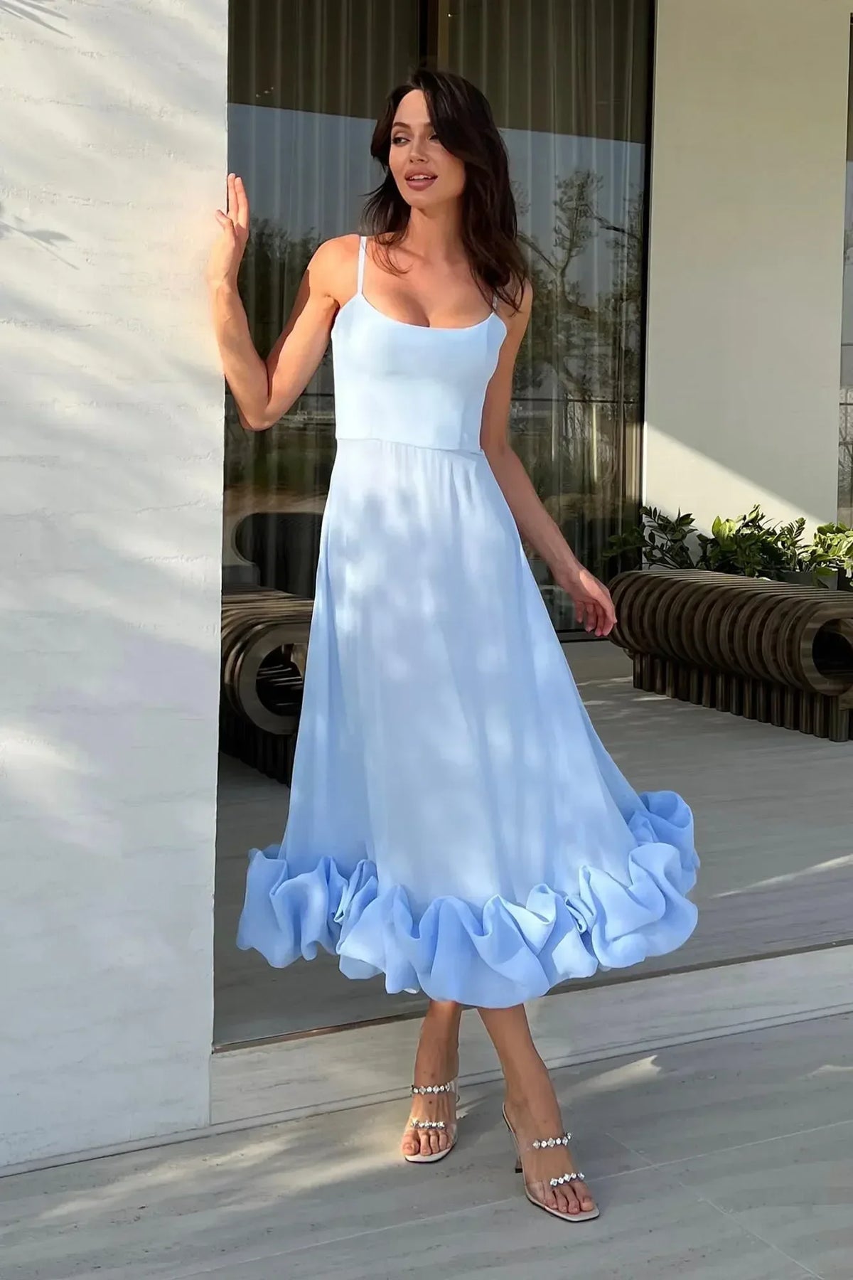 Women's Ruffle Midi Dress view 4