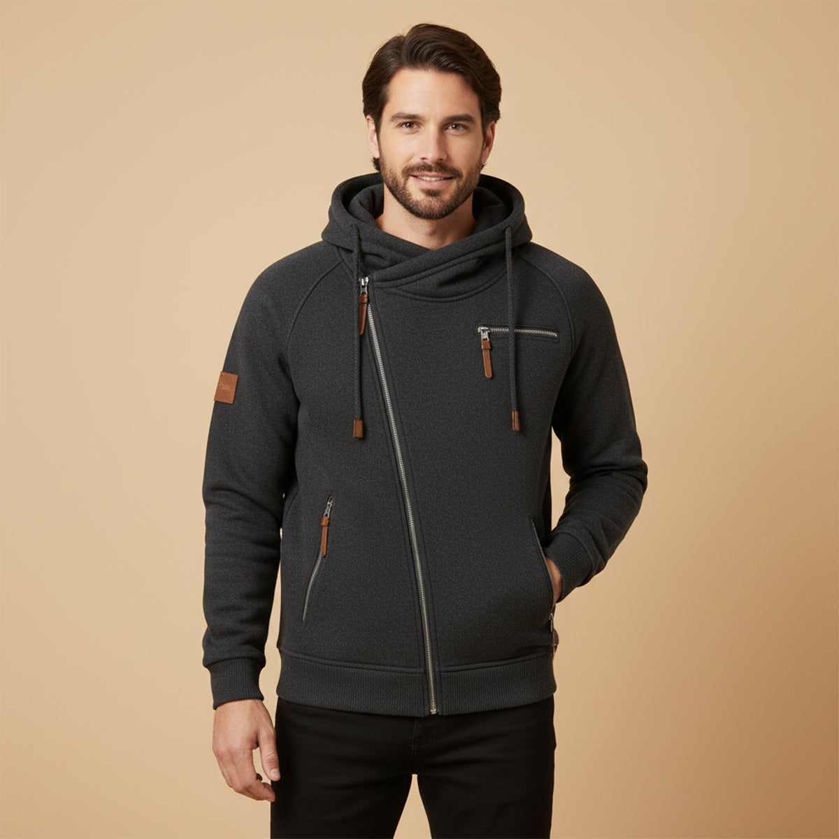 Men's Knitted Zip Up Hoodie view 2