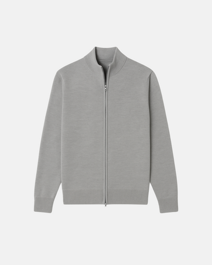 Men's Grey Zip Up Cardigan