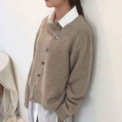 Women's Knitted Relaxed Fit Button Front Cardigan view 5