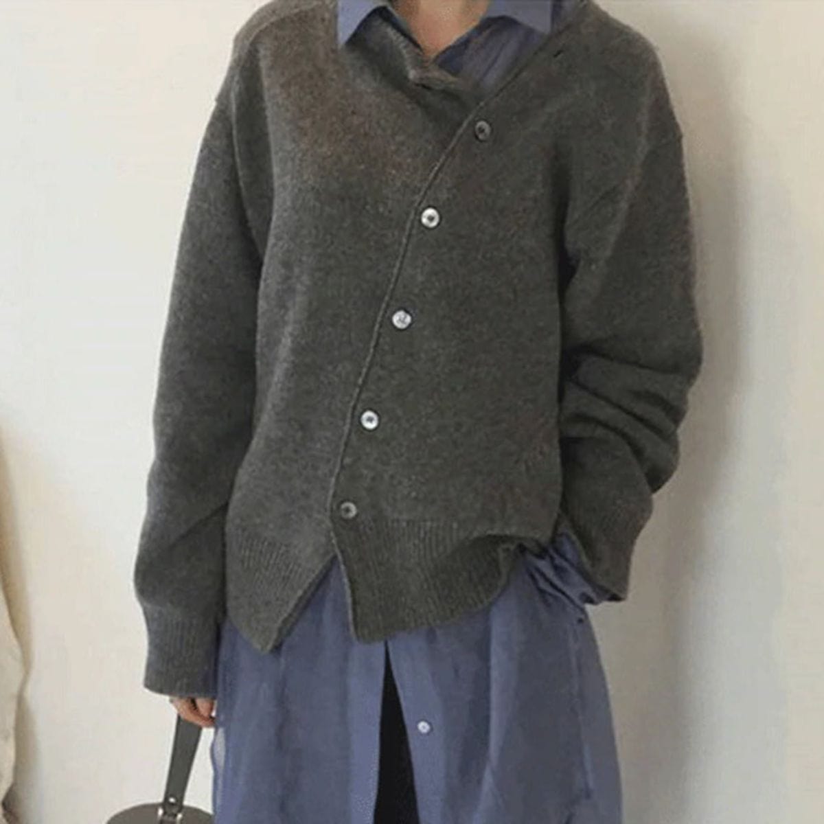 Women's Knitted Relaxed Fit Button Front Cardigan view 7