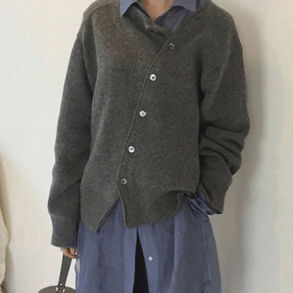 Women's Knitted Relaxed Fit Button Front Cardigan view 7