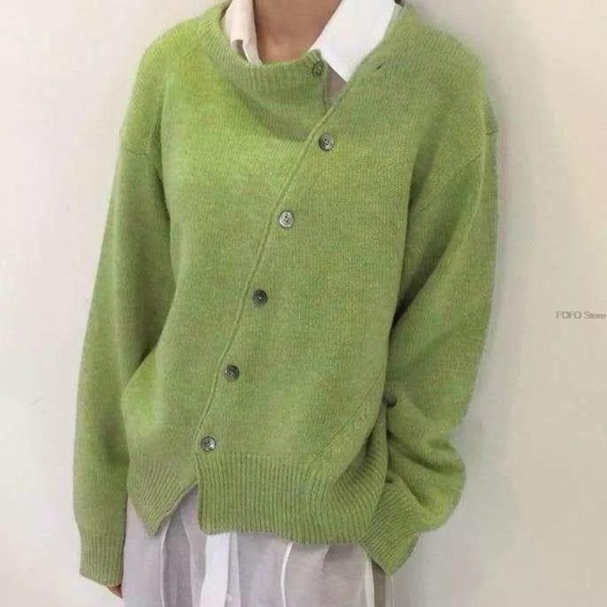 Women's Knitted Relaxed Fit Button Front Cardigan view 6