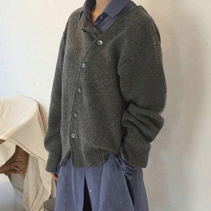 Women's Knitted Relaxed Fit Button Front Cardigan view 3