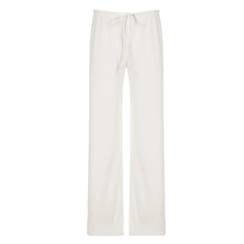 Women's Drawstring Wide Leg Knitted Lounge Trousers