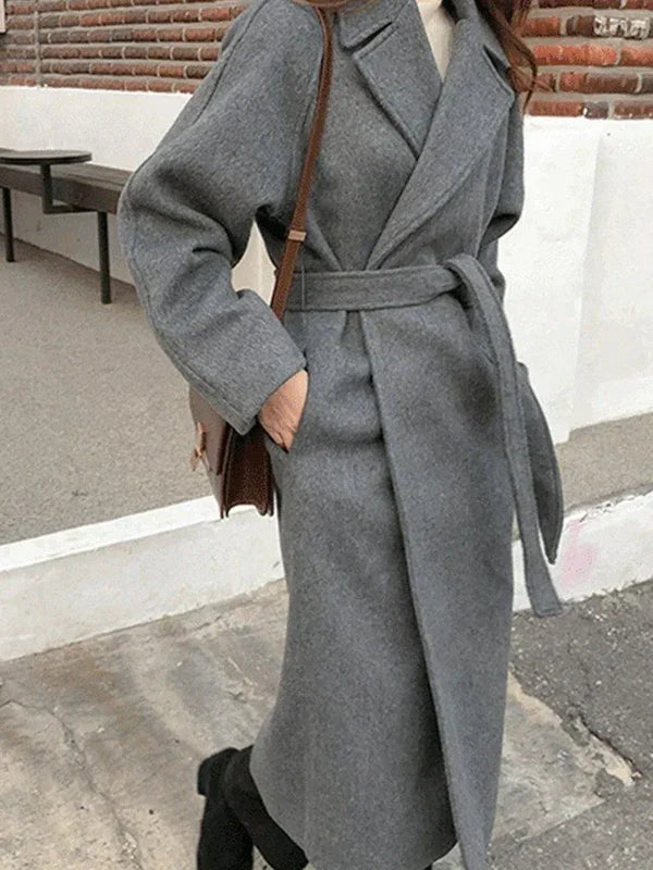 Women's Tie Waist Belted Overcoat view 5