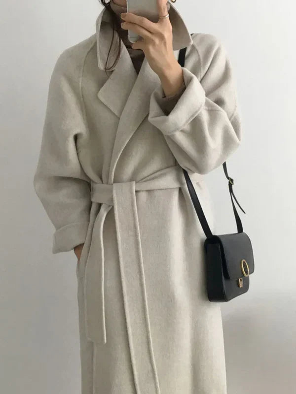 Women's Tie Waist Belted Overcoat view 3