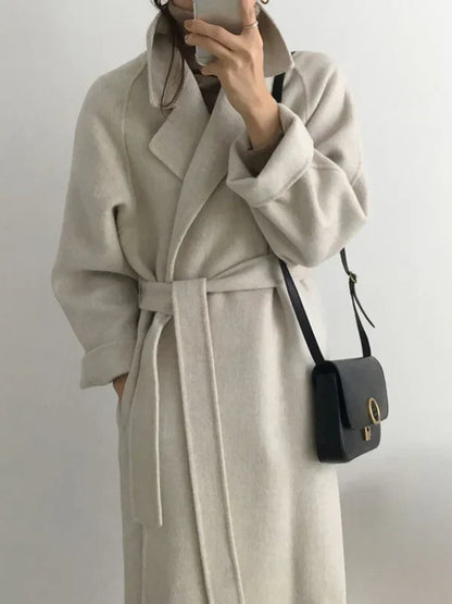 Women's Tie Waist Belted Overcoat view 3