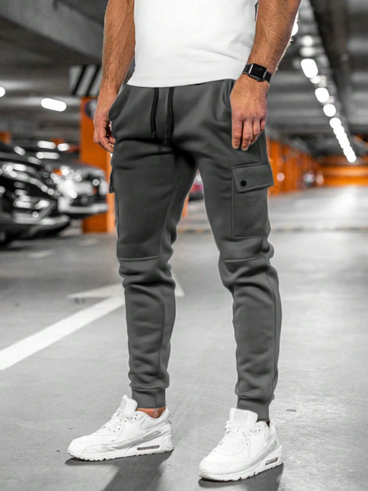 Men's Gray Drawstring Trousers
