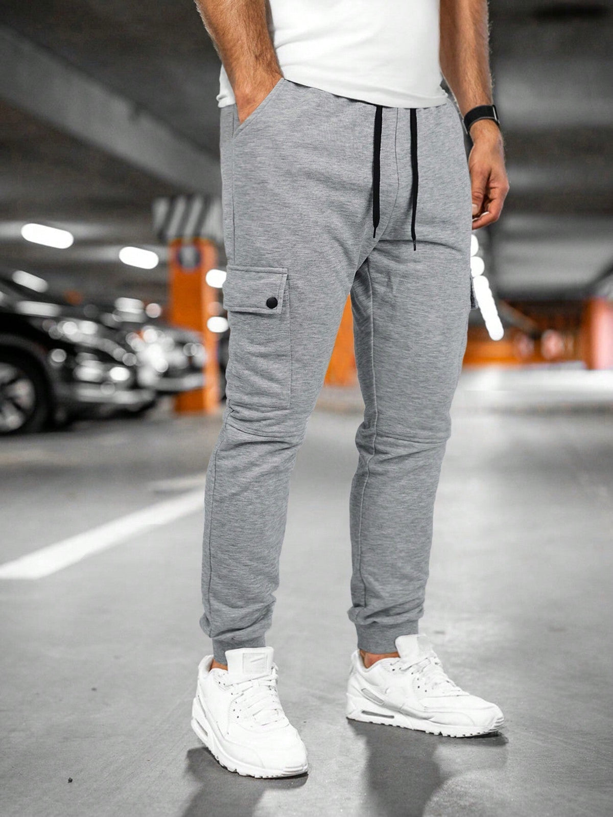 Men's Gray Drawstring Trousers