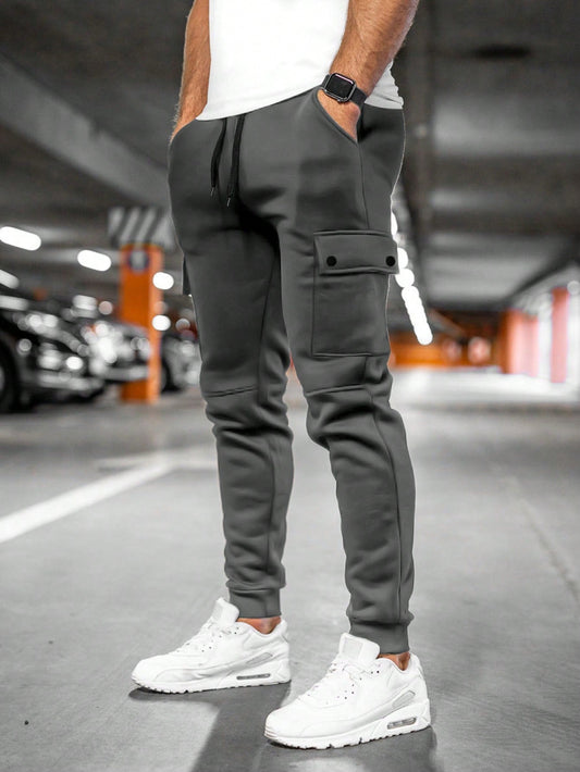 Men's Cropped Trousers in Gray