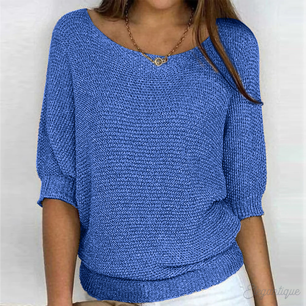 Women's Marl Knitted Relaxed Fit Crew Neck Jumper view 4