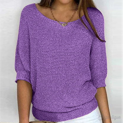 Women's Marl Knitted Relaxed Fit Crew Neck Jumper view 8