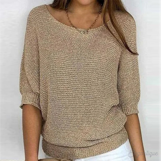 Women's Marl Knitted Relaxed Fit Crew Neck Jumper