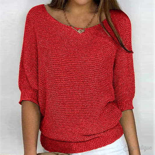Women's Marl Knitted Relaxed Fit Crew Neck Jumper view 2