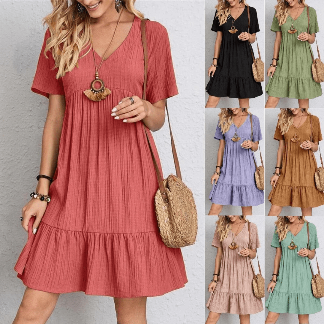 Women's V Neck Tummy Control Maxi Dress