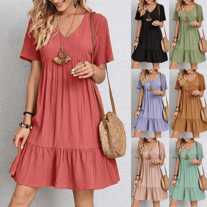 Women's V Neck Tummy Control Maxi Dress