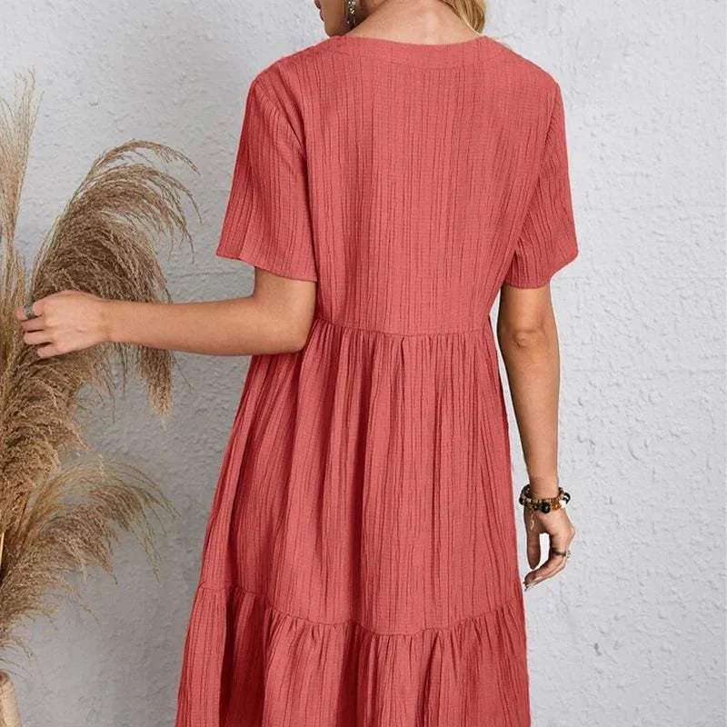 Women's V Neck Tummy Control Maxi Dress