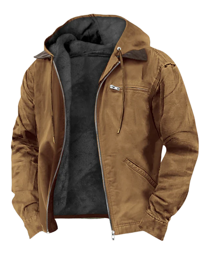 Men's Green Hooded Winter Coat