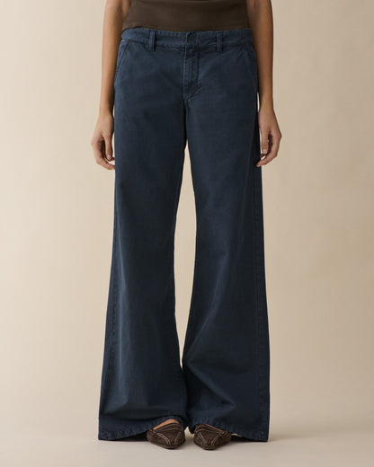 Women's Navy Wide Leg Casual Chinos for Weddings and Parties in Navy