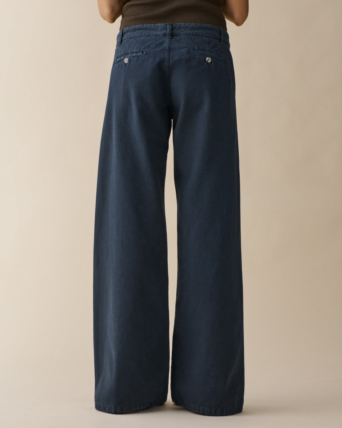 Women's Navy Wide Leg Casual Chinos for Weddings and Parties